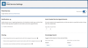 Setup field service